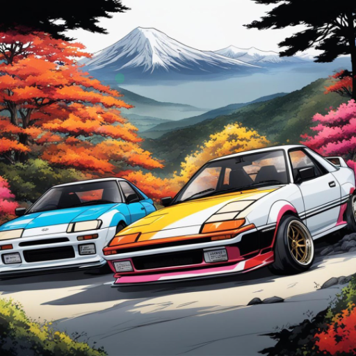 2 86,s with mt akina in the backround - creado por jay con paint