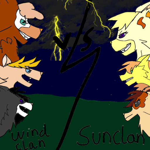 A battle, warrior cats ocs - created by ꧁༺₷ℎ₳₸₸ℇΓℇD⚠ℍℇ₳ Γ₸༻꧂ with paint