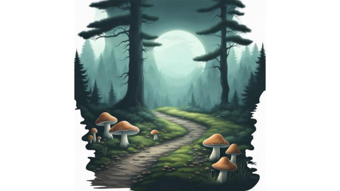 AI forest road 2 - created by Wilhelm Eberhard with paint