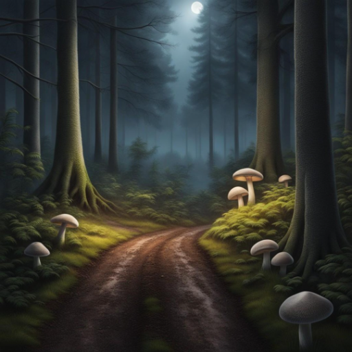 AI forest road. - created by Wilhelm Eberhard with paint