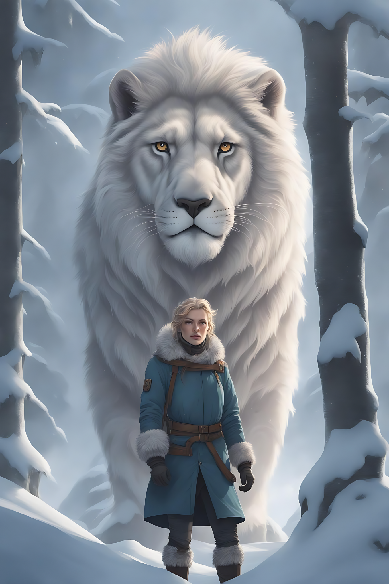 AI Snow Lion 2 - Henri Huotari द्वारा निर्मित paint के साथ