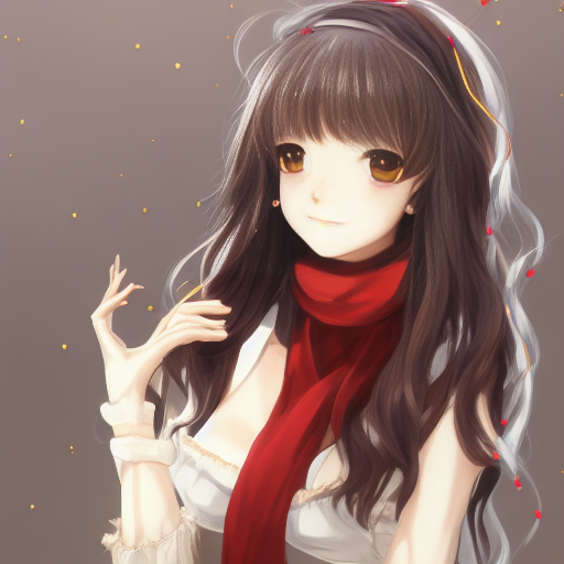 brown hair anime girl thinking - Animugrill 에 의해 생성됨 paint