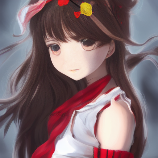 brown hair anime girl - created by Animugrill with paint