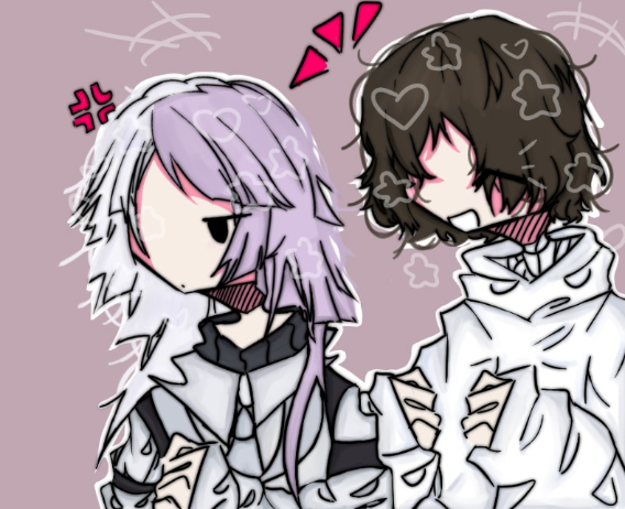 [bsd] sigma and Dazai :D - created by m3rcury :3 !? with paint