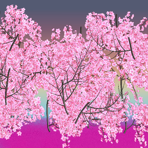 cherry trees - created by Tatia Thompson with paint