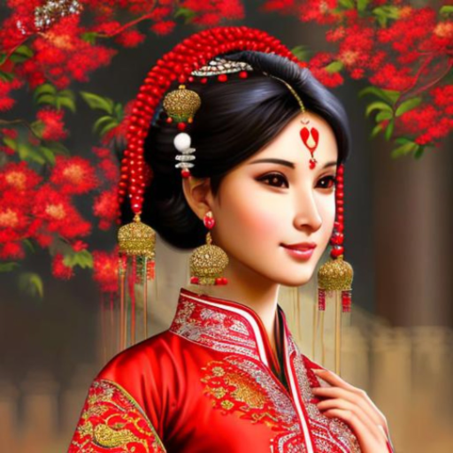 Chinese traditional woman - dibuat oleh NightWolf dengan paint