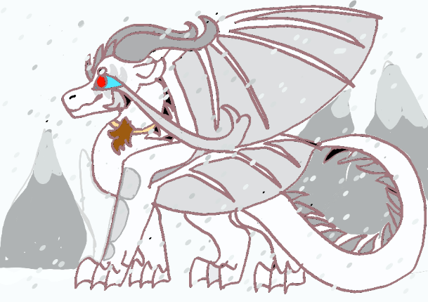 Cliff The Albino Silkwing - 由Dragon_Drawer与paint