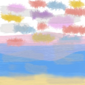 Colorful clouds with a beach  sumo work created by 