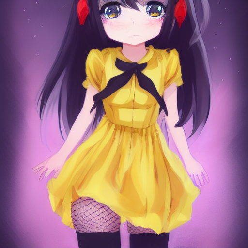 cute anime girl - created by Animugrill with paint