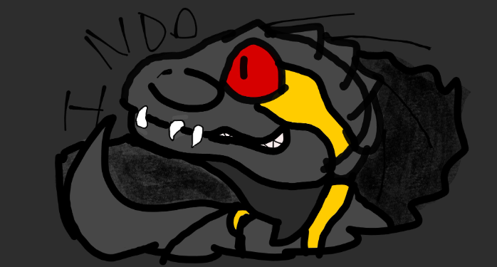 *dino smirk*(new art style) - created by Indoraptor(ripper) with paint