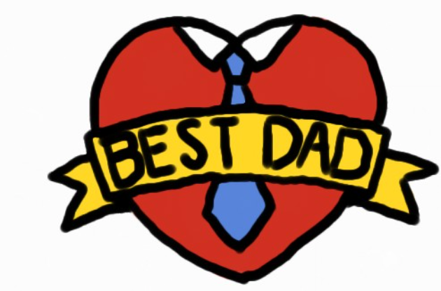 Fathers Day Best Dad Heart - erstellt von Lilly Loiterton mit paint