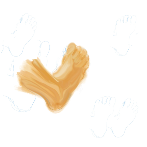 Feet(study) - created by Richard Delwiche with paint