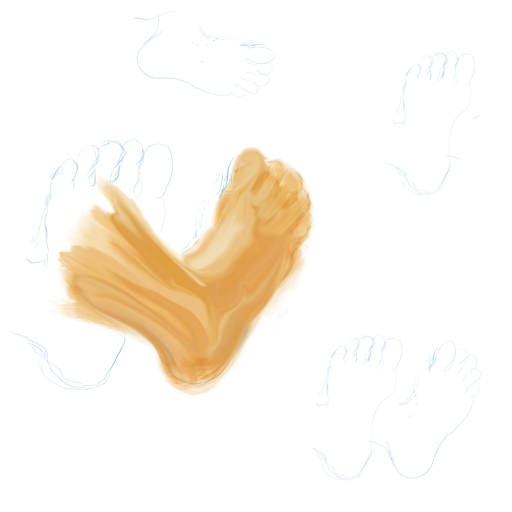 Feet(study) - created by Richard Delwiche with paint