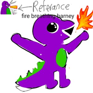fire breathing barney  sumo work created by 