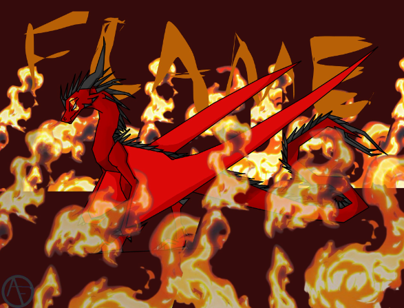 Flame the fire Dragon - created by Commander Phoenix with paint