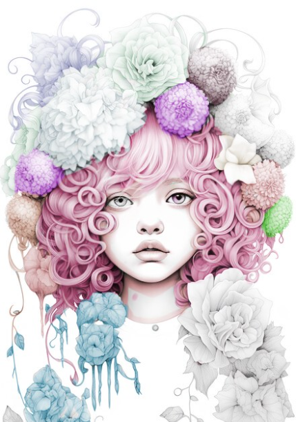 flower girl - created by 🍄Azure🍄 with paint