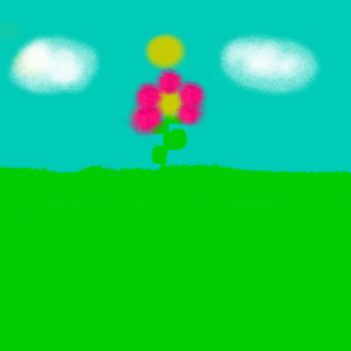 Flower landscape - nilikha ni Abigail Reyes gamit ang paint