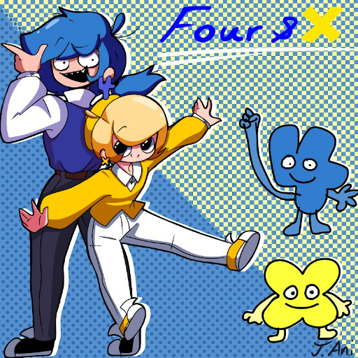 Four and X Full Body Ref!! - created by Juki Ani with paint