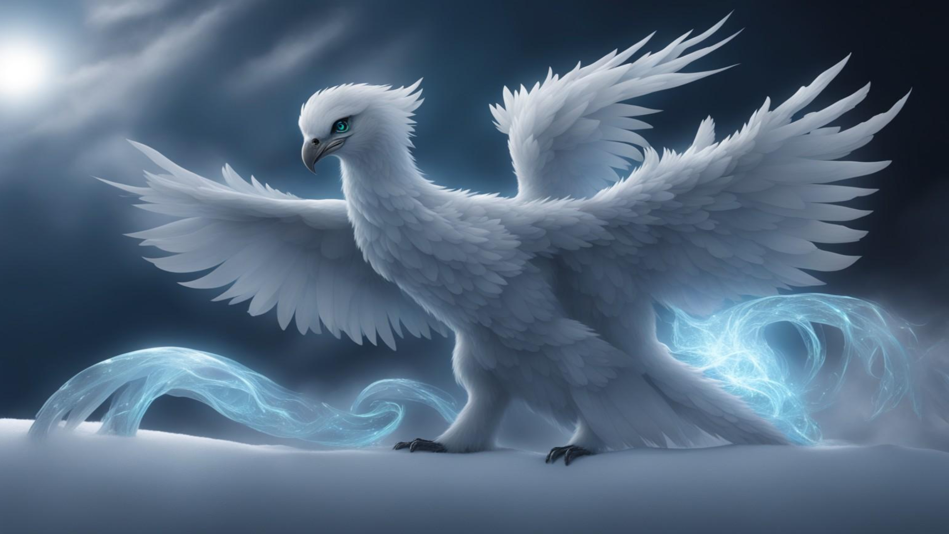 Frosty the ice phoenix (AI) - criado por DragonKing (@Crystal_Quartz3.0) com paint