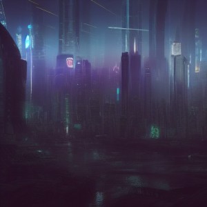 Futuristic Nighttime Cyberpunk City  sumo work created by 
