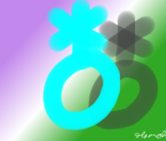 Gender Queer Pride - created by Hannah Hutchinson with paint