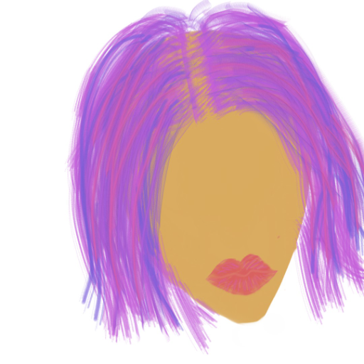 Incomplete Girl with Purple hair - created by Lucentli2029 with paint