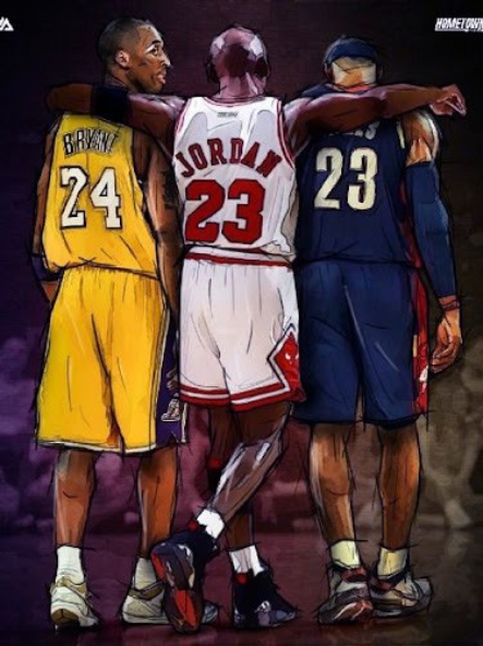 Michael Jordan Kobe Bryant lebro - created by Jayla_vu93 with paint