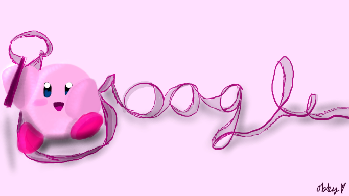 Kirby Google Doodle - utworzony przez Observer Syianos z paint