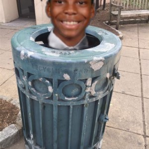 Liam in a trash can  sumo work created by 