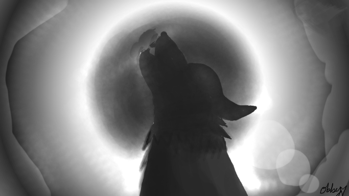 Moonlit Wolf - создано Observer Syianos с paint