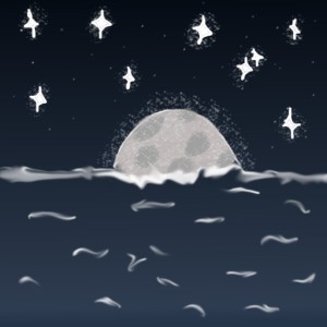 moonrise over the sea  sumo work created by 