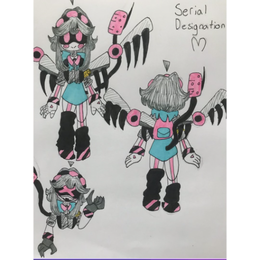 Murder Drones OC - created by Maddie with paint