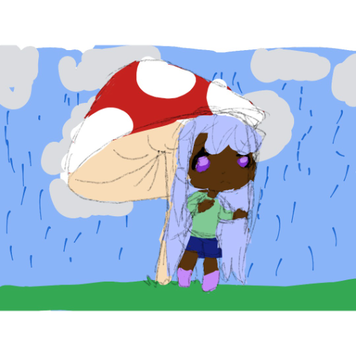 Mushroom girl - created by TinyDemonChild with paint