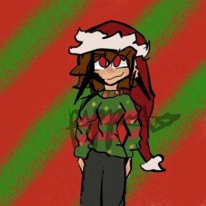My oc in a Christmas outfit :) :3  sumo work created by 