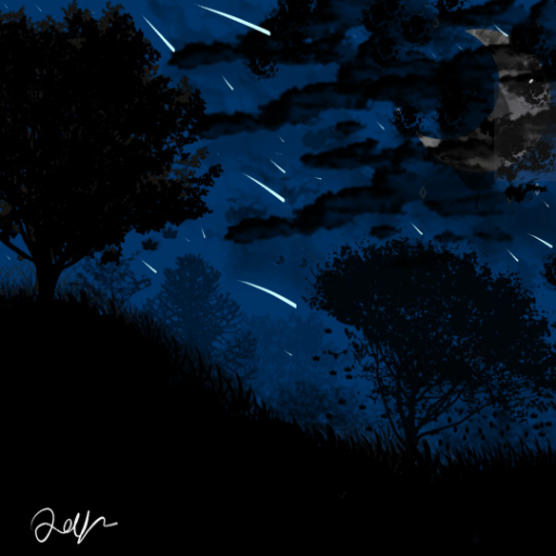 night stars - created by Joy Weddle with paint