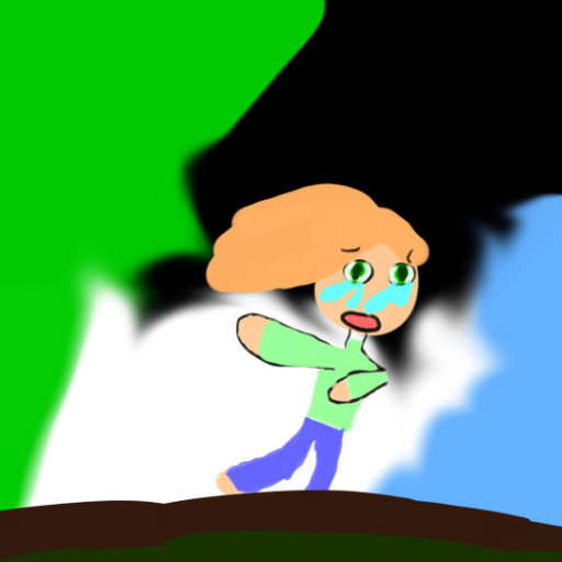 Off the cliff into the void - created by Icecreamgirl with paint