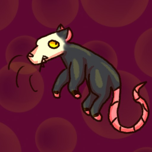 One funky possum - created by BelleOfTheBallAndChainz(IS BACK!) with paint