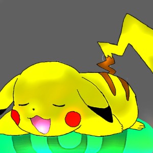 pikachu sleeping  sumo work created by 