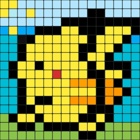 Pikachu - dibuat oleh Saku dengan pixel