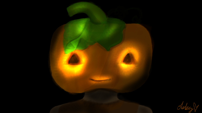 Pumpkin Head - HAPPY HALLOWEEN NEXT MONTH! - created by Observer Syianos with paint