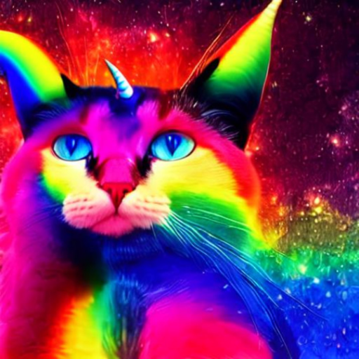 Rainbow cat - dibuat oleh HelluvaBoss666 dengan paint