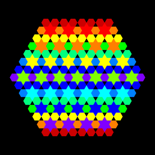 Rainbow hexagon - vytvořil Bella s paint