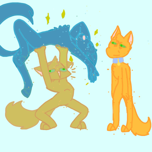 Rusty Meets, Blue Star - created by SandPaw and dustPaw with paint