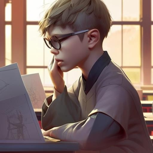 school boy - created by MOONY with paint
