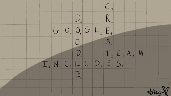 Scrabble Google Doodle - создано Observer Syianos с paint