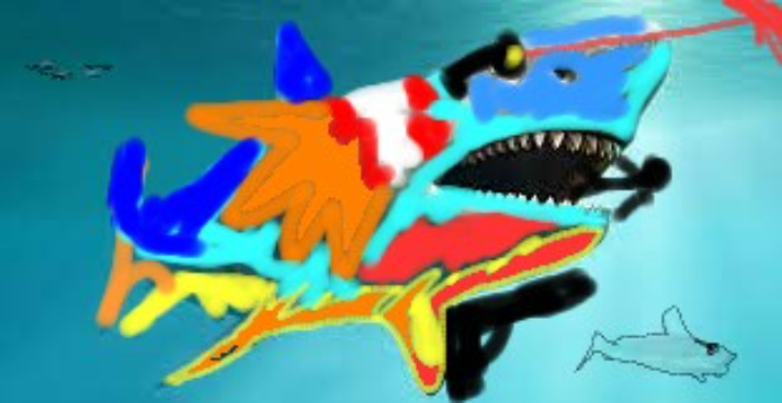 shark with powers - created by N☠ with paint