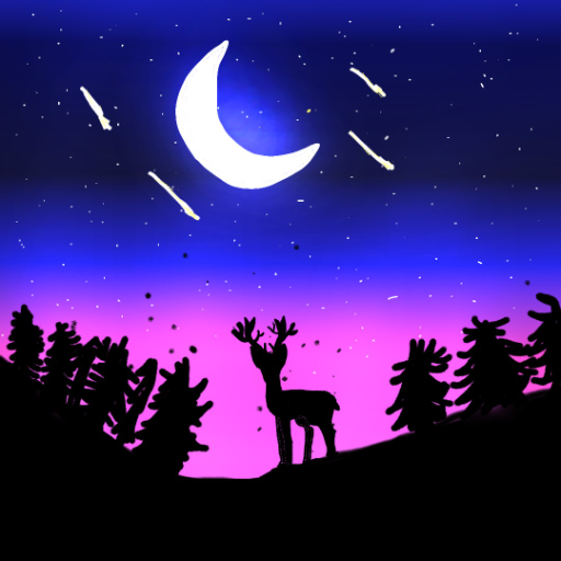 Shooting stars with a deer - created by ꧁༺₷ℎ₳₸₸ℇΓℇD⚠ℍℇ₳ Γ₸༻꧂ with paint