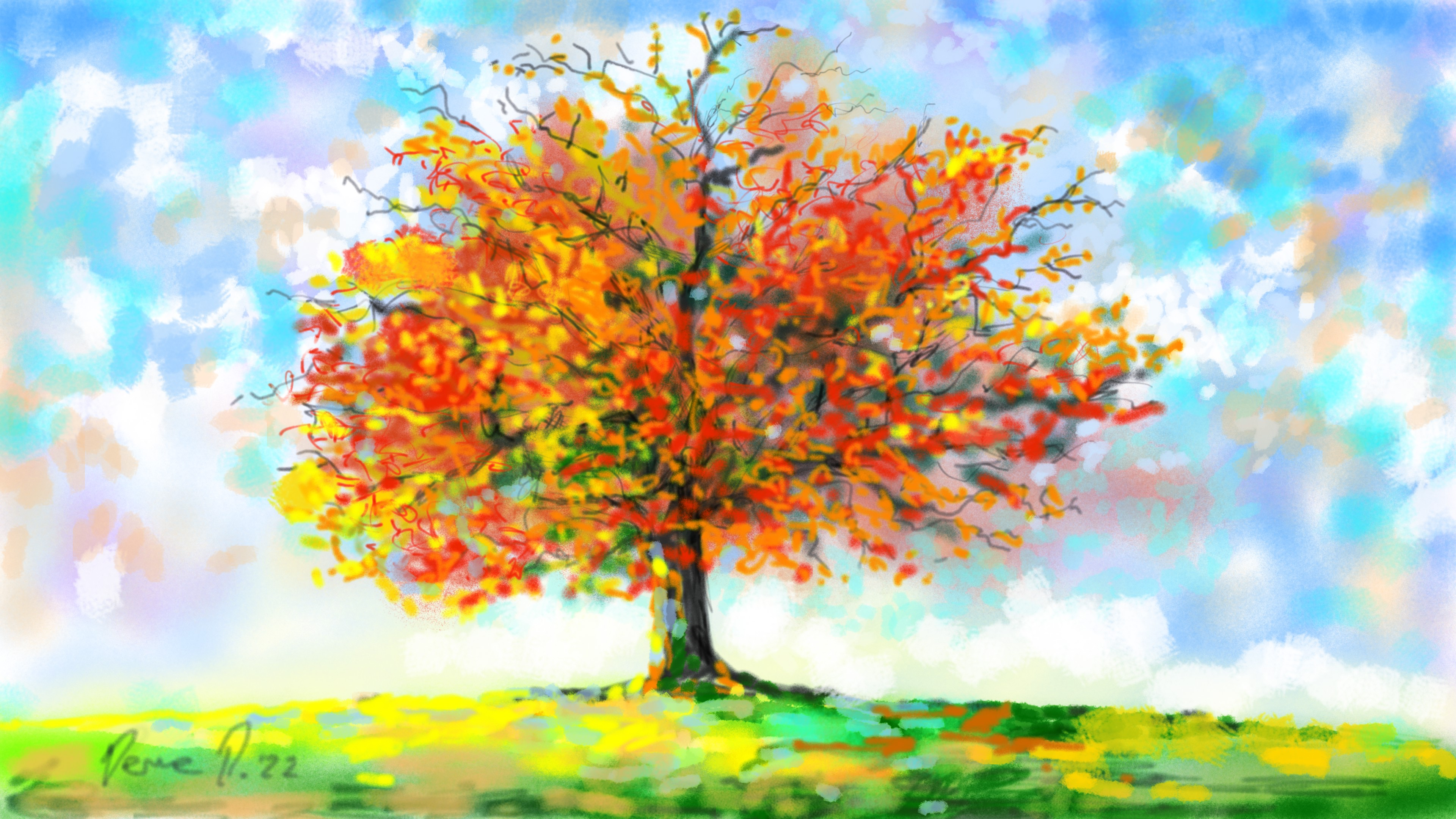 Spring Tree - skapad av Dejan Devic med paint