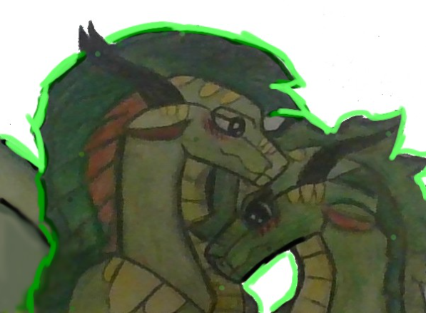Sundew &amp; Willow Wings of fire Fanart! - created by Dark Shade with paint