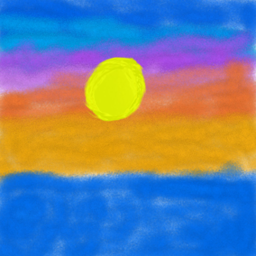 Sunset (non-proffesional.) - created by Abigail Reyes with paint